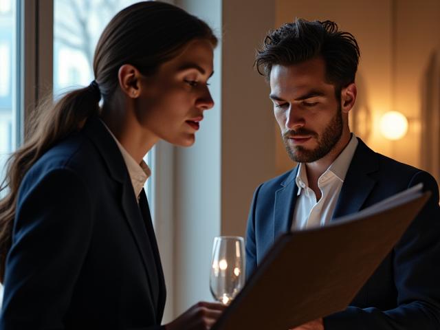 Photo d'une session de coaching intensif en studio, une coach expérimentée offrant un feedback détaillé à une chanteuse concentrée, sur fond de Paris en soirée.