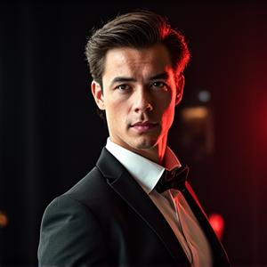 Portrait d'Antoine, professeur de Comédie Musicale, en tenue de scène.