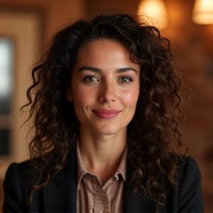 Portrait de Sophie, professeure de Jazz et Soul, avec un style décontracté.