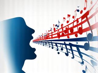 Illustration d'une bouche stylisée chantant des vocalises.